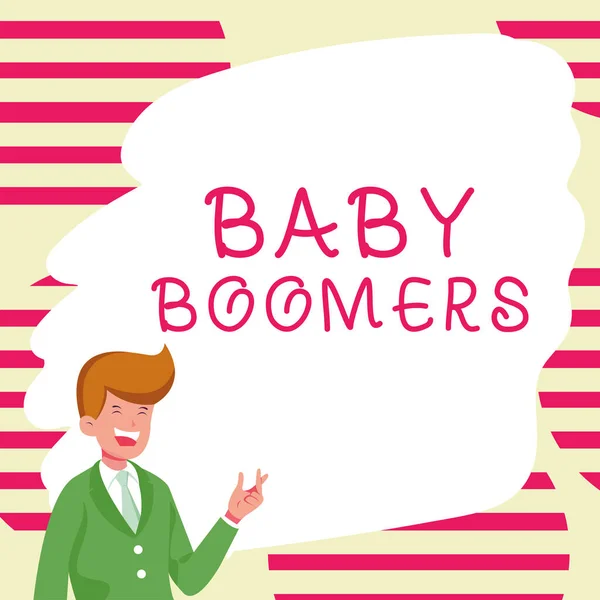 Texto Pie Foto Que Presenta Baby Boomers Business Showcase Person —  Fotos de Stock