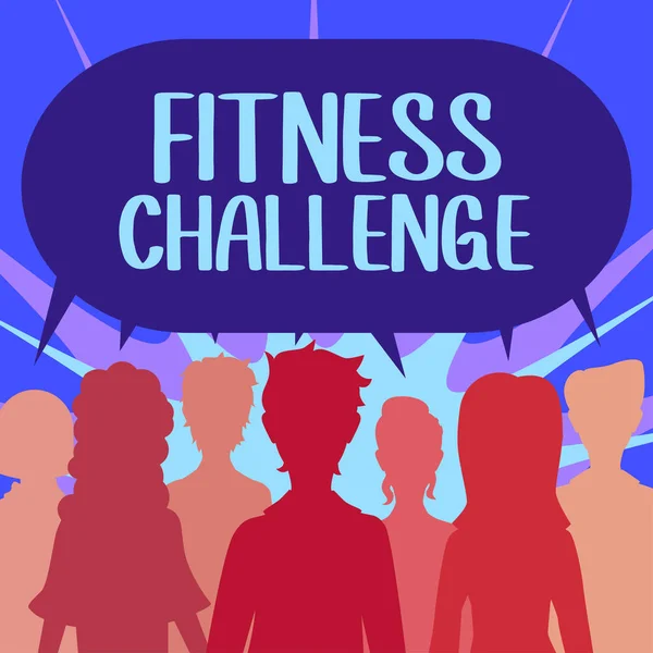 Bildunterschrift Fitness Challenge Bedingung Für Ein Foto Dass Man Körperlich — Stockfoto