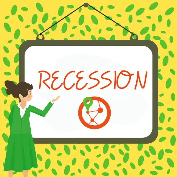 Handskrift Text Recession Word För Processen Med Progressiv Minskning Växande — Stockfoto