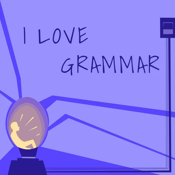 Κείμενο Γραφής Love Grammar Πράξη Επιχειρηματικής Έννοιας Του Θαυμάζοντας Σύστημα — Φωτογραφία Αρχείου