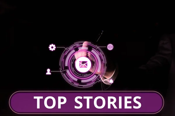 Yazısı Imzası Top Stories Business Showcase Çoğu Önemli Haber Bilgileri — Stok fotoğraf