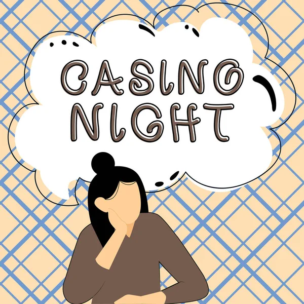 Logga Och Visa Casino Night Internet Concept Event Där Kan — Stockfoto