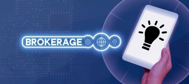 El yazısı brokerage, Kavramsal fotoğraf ticari müzakerelerde güvenilir bir ajan veya aracı olarak görev yapar