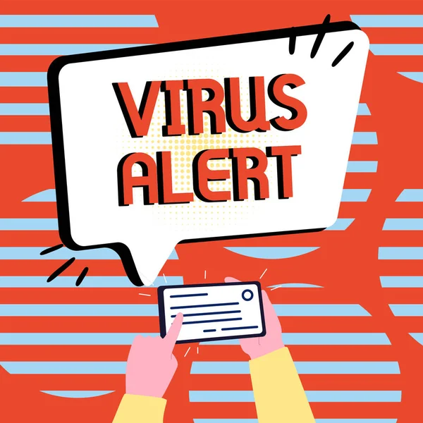 Testo Calligrafia Virus Alert Parola Messaggio Avvertimento Una Minaccia Virus — Foto Stock