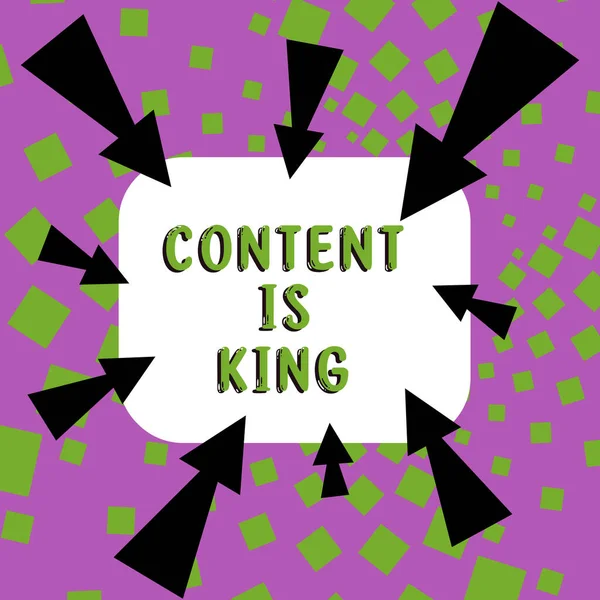 Writing displaying text Content Is King, Business idea Content is the heart of todays marketing strategies