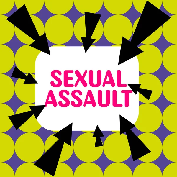 Texto Caligrafia Assalto Sexual Conceito Internet Instrução Questões Relacionadas Sexualidade — Fotografia de Stock