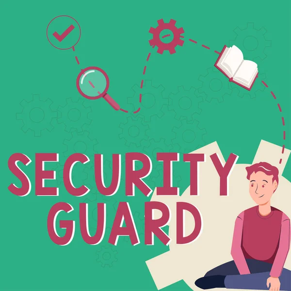 Вдохновение Показывающее Знак Security Guard Инструменты Internet Concept Используемые Управления — стоковое фото