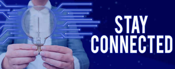 Zarejestruj Wyświetlanie Stay Connected Concept Znaczenie Zachować Komunikację Między Sobą — Zdjęcie stockowe