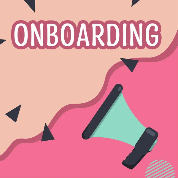Εννοιολογική Απεικόνιση Onboarding Εννοιολογική Φωτογραφία Δράση Διαδικασία Ενσωμάτωσης Ενός Νέου — Φωτογραφία Αρχείου