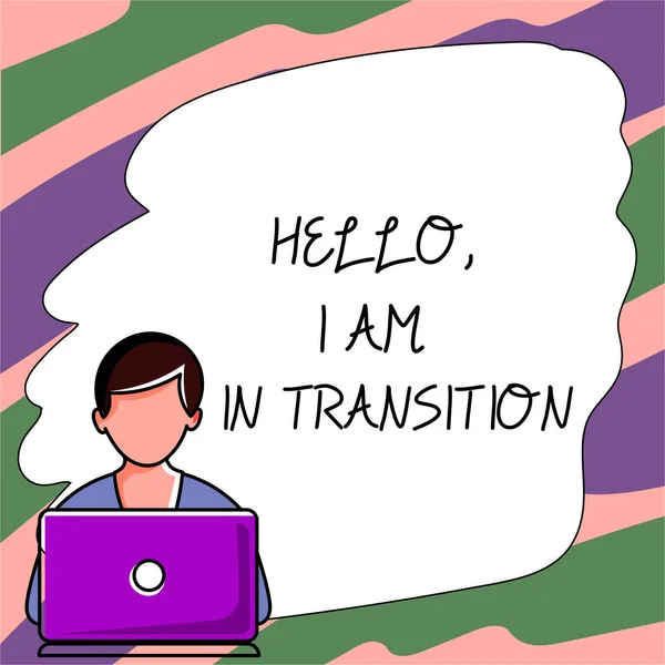 Tekst Met Inspiratie Hallo Transition Business Presenteren Een Periode Fase — Stockfoto