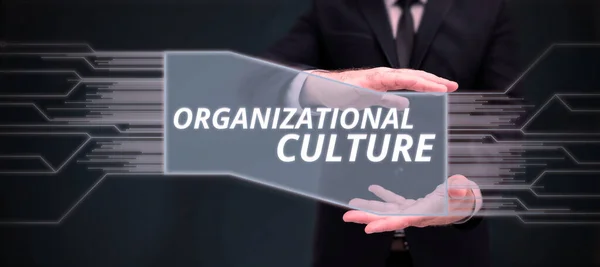 Знак Відображає Організаційну Культуру Бізнес Підхід Вивчення Люди Взаємодіють Групах — стокове фото