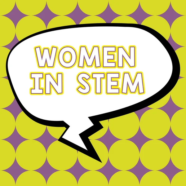 Inspiráció Mutató Jel Women Stem Word Written Science Technology Engineering — Stock Fotó