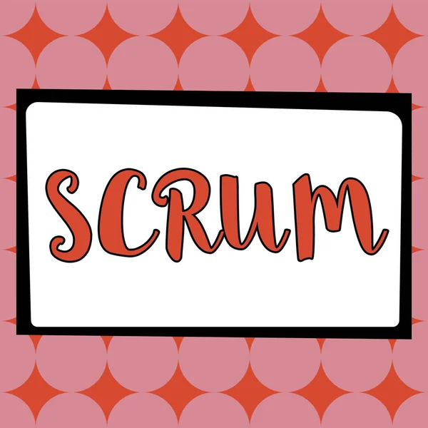 Εννοιολογική Λεζάντα Scrum Internet Concept Γραφικό Χαρακτήρα Διακριτό Από Τους — Φωτογραφία Αρχείου