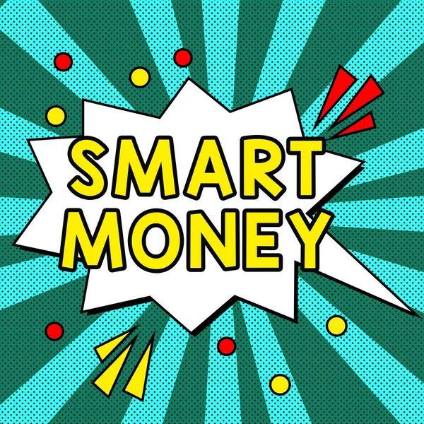 Tekst Pokazujący Inspirację Smart Money Business Prezentują Zakład Pieniężny Lub — Zdjęcie stockowe