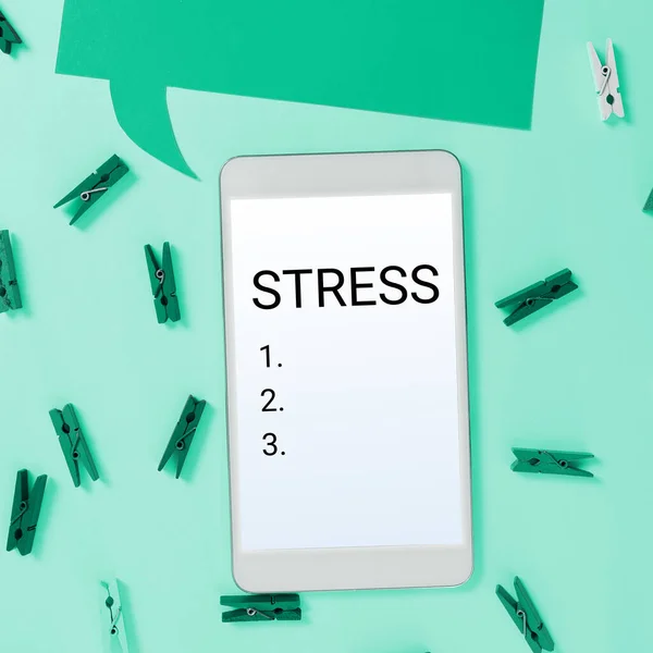 Escrevendo Exibindo Texto Stress Business Mostra Fator Físico Químico Emocional — Fotografia de Stock