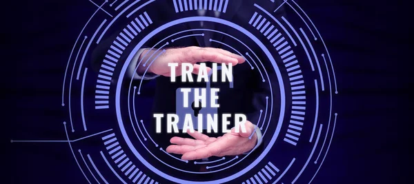 Text Care Arată Inspirație Train Trainer Abordarea Afaceri Identificată Pentru — Fotografie, imagine de stoc