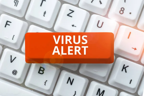 Virüs Alarmı Gösteren Metin Var Olmayan Bir Bilgisayar Virüsü Tehdidine — Stok fotoğraf