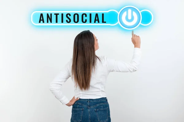 Sinal Texto Mostrando Abordagem Social Empresarial Hostil Prejudicial Para Sociedade — Fotografia de Stock