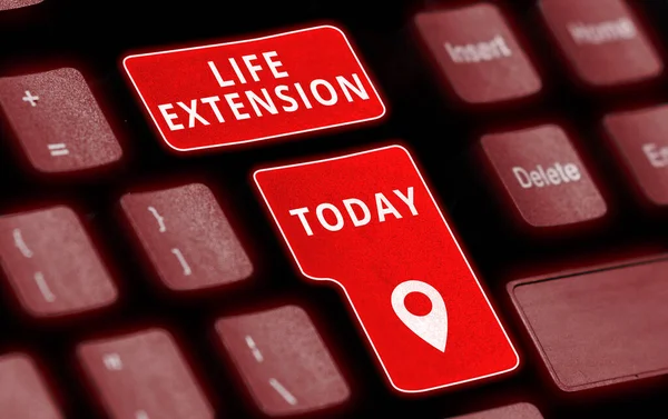 Kézírás Szöveg Life Extension Concept Jelentése Képes Folytatni Munkát Hosszabb — Stock Fotó