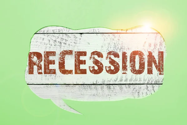 Handskrift Tecken Recession Affärsöversikt Processen För Progressiv Minskning Växande Period — Stockfoto