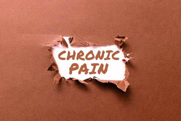 Text caption presenting Chronic Pain, Business showcase Pain that extends beyond the expected period of healing