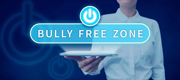 Zarejestruj Wyświetlając Bully Free Zone Koncepcja Biznesowa Należy Szanować Inne — Zdjęcie stockowe