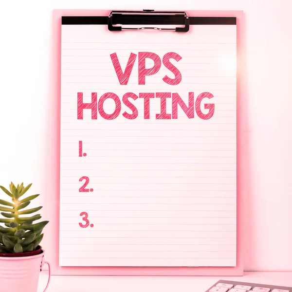 Hand writing sign Vps Hosting, Conceptual photo mimics a dedicated server within a shared hosting environment