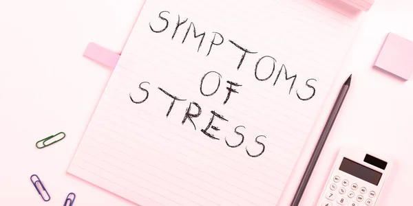 Концептуальне Відображення Симптоми Стресу Слово Слугування Симптомом Або Ознакою Особливо — стокове фото