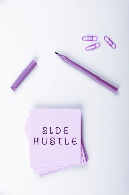 Inspiration showing sign Side Hustle, Conceptual photo way make some extra cash that allows you flexibility to pursue clipart