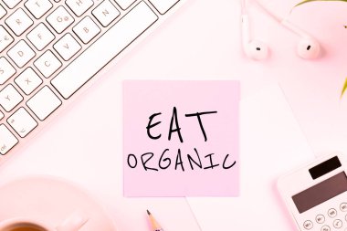 Yemek Organik, iş dünyası vitrininde şeker yeme diyetinin azaltıldığını gösteren metin işareti