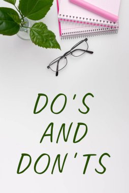 İlham veren Dos ve Don T 'leri gösteren metin, kişinin zihnindeki kavramsal fotoğraf karmaşası