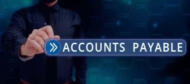 El yazısı metin Hesabı Ödenebilir, Bir şirketin tedarikçilerine borçlu olduğu kavramsal fotoğraf parası