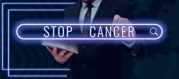 Κείμενο Δείχνουν Stop Cancer Επιχειρηματική Προσέγγιση Πρακτική Της Λήψης Ενεργών — Φωτογραφία Αρχείου