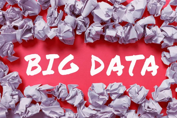 Tekst Bijschrift Presenteren Van Big Data Woord Geschreven Sets Die — Stockfoto