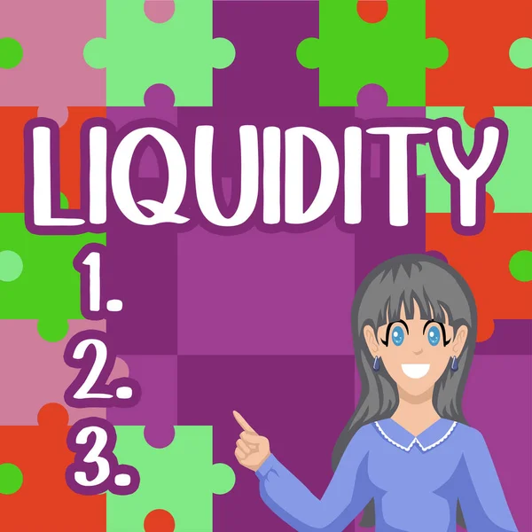 Légende Conceptuelle Liquidité Aperçu Entreprise Encaisse Soldes Bancaires Liquidité Marché — Photo