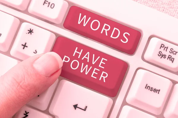 Kavramsal Başlık Sözcüklerin Gücü Enerji Sözcüğü Yileştirme Yeteneği Mütevaziliği Aşağılanmayı — Stok fotoğraf