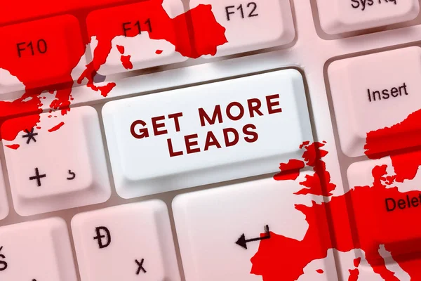 Tekst Pisma Ręcznego Get More Leads Word Inbound Marketing Proces — Zdjęcie stockowe