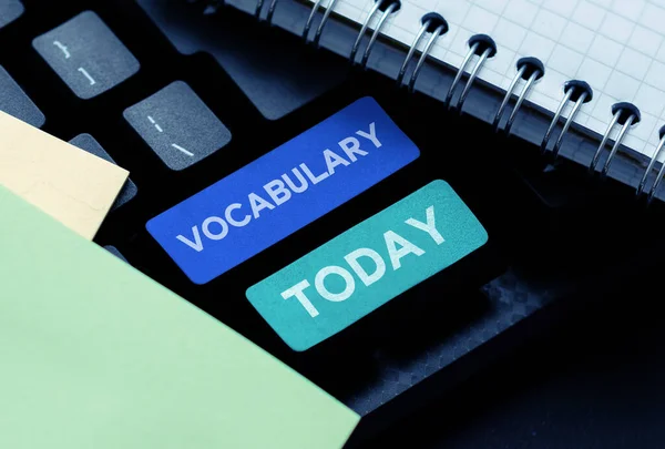 Text Sign Showing Vocabulary Business Idea Collection Words Phrases Alphabetically — Stock Photo, Image
