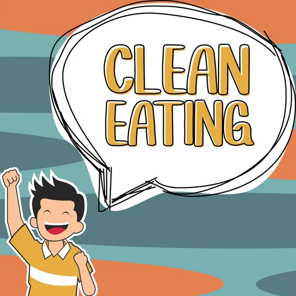 Bildunterschrift Clean Eating Geschäftskonzept Praxis Nur Vollwertige Und Nicht Verarbeitete — Stockfoto
