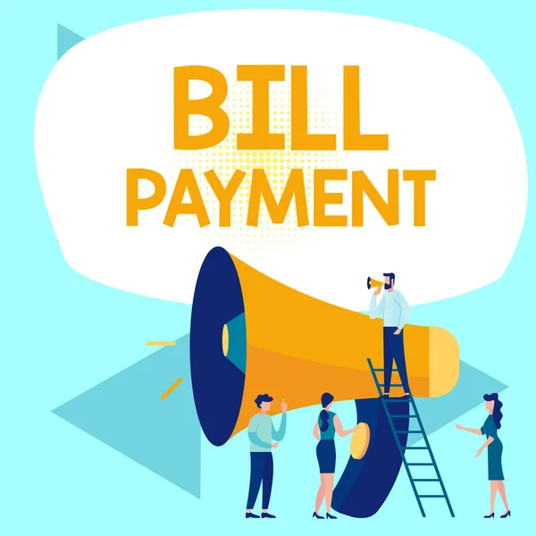 Texte Inspirant Bill Payment Concept Meaning Donner Argent Échange Biens — Photo