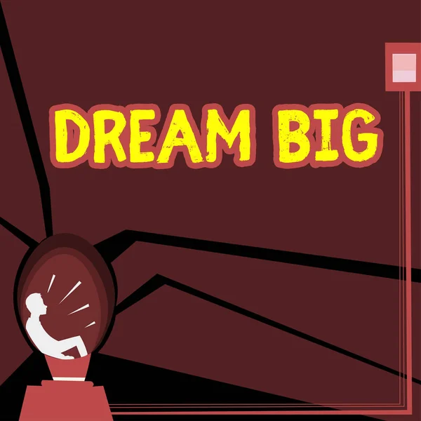 Writing Displaying Text Dream Big Business Idea Think Something High — Stock Photo, Image
