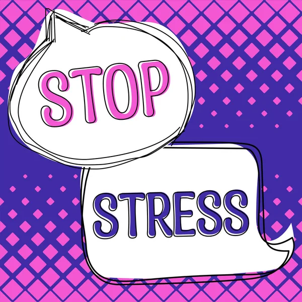 Affichage Conceptuel Stop Stress Business Idea Chercher Aide Prendre Des — Photo