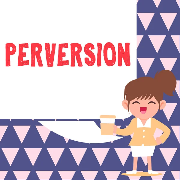 Zeichen Für Perversion Begriff Bedeutung Beschreibt Jemanden Dessen Handlungen Keiner — Stockfoto