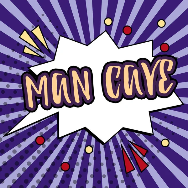 展示男子洞穴 商业概览 空间或为男性保留的住宅面积的标志 — 图库照片