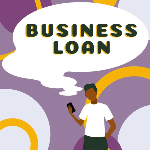 Zeichen Das Business Loan Internet Konzept Credit Mortgage Financial Assistance — Stockfoto
