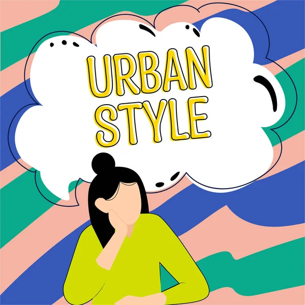 Λεζάντα Κειμένου Που Παρουσιάζει Urban Style Word Γράφτηκε Για Μόδα — Φωτογραφία Αρχείου