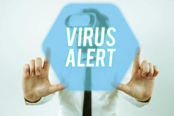 Yazısı Işareti Virüs Alarmı Fikri Mesajı Var Olmayan Bir Bilgisayar — Stok fotoğraf