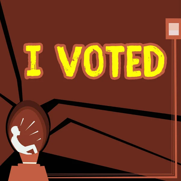 Escribir Mostrando Texto Que Votado Indicación Foto Conceptual Una Elección — Foto de Stock