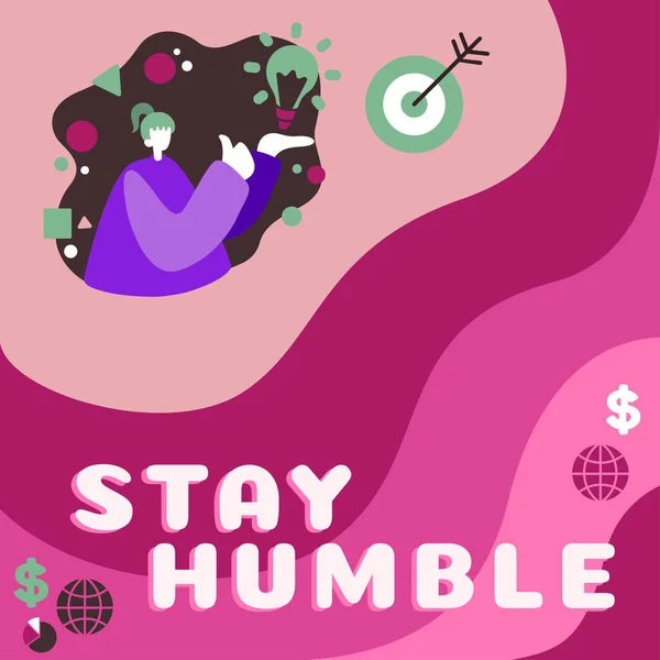 Texto Inspirador Stay Humble Internet Concept Proud Arrogant Modest Humble — Fotografia de Stock