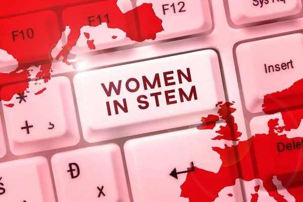 Написание Текста Women Stem Business Overview Science Technology Engineering Scientist — стоковое фото